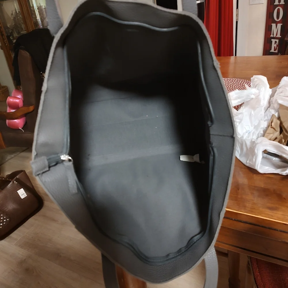 Gray Large Laser-Cut Tote Bag